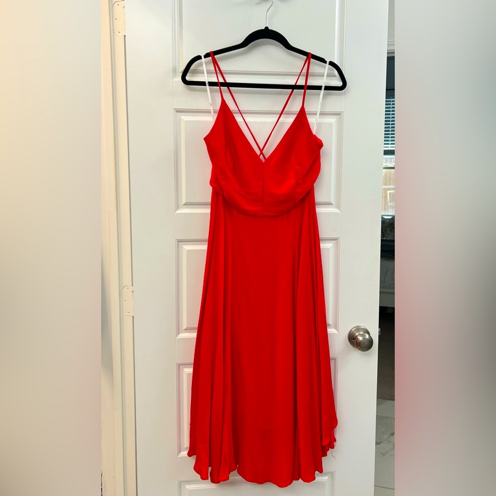 Lulu’s red corset back dress sz M